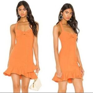 Likely Orange Ruffle Mini Dress